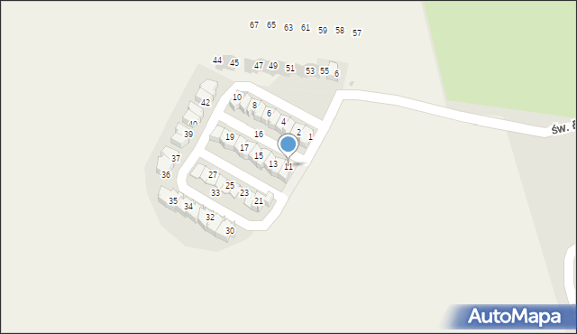 Witoszów Dolny, Południowa, 11, mapa Witoszów Dolny