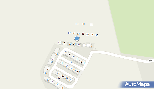 Witoszów Dolny, Południowa, 50, mapa Witoszów Dolny