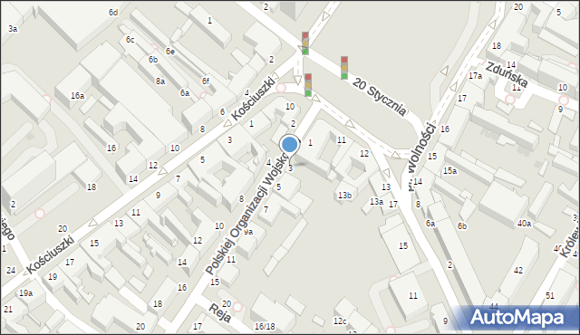 Włocławek, Polskiej Organizacji Wojskowej, 3, mapa Włocławka