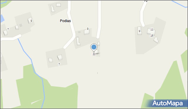 Włosań, Podlas, 11, mapa Włosań