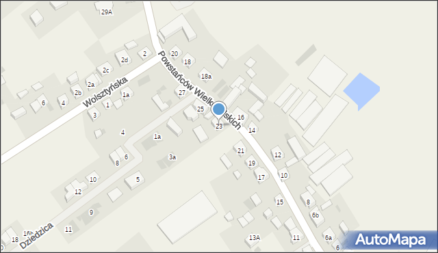 Włoszakowice, Powstańców Wielkopolskich, 23, mapa Włoszakowice