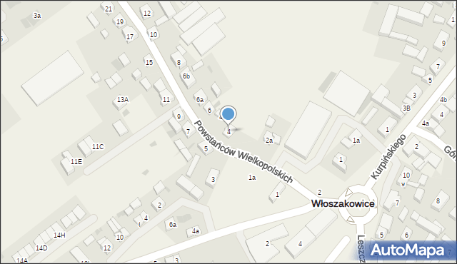 Włoszakowice, Powstańców Wielkopolskich, 4, mapa Włoszakowice