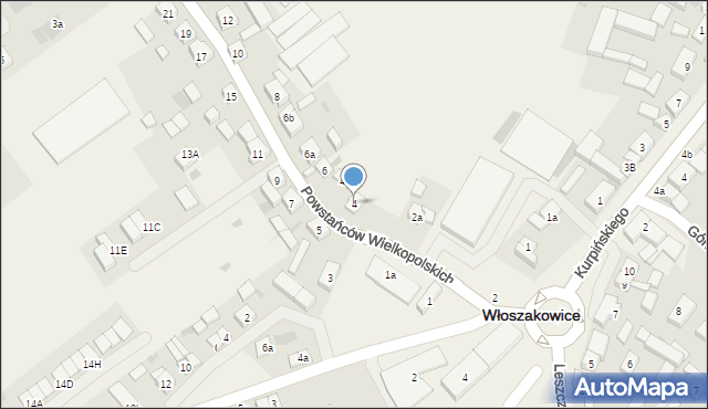 Włoszakowice, Powstańców Wielkopolskich, 4, mapa Włoszakowice