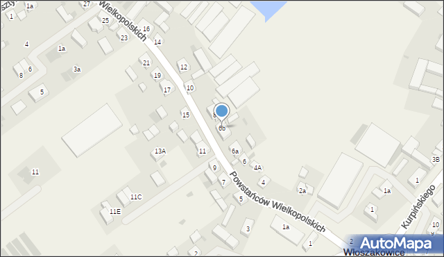 Włoszakowice, Powstańców Wielkopolskich, 6b, mapa Włoszakowice