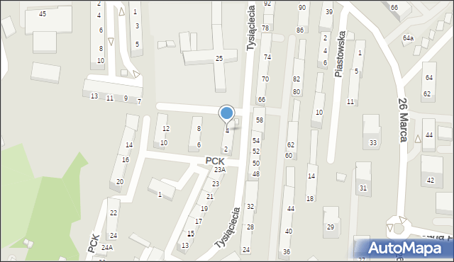 Wodzisław Śląski, Polskiego Czerwonego Krzyża, 4, mapa Wodzisławia Śląskiego