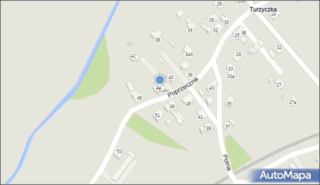 Wodzisław Śląski, Poprzeczna, 44A, mapa Wodzisławia Śląskiego