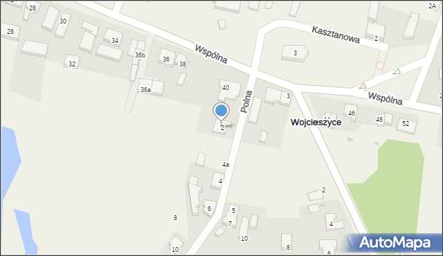 Wojcieszyce, Polna, 2, mapa Wojcieszyce