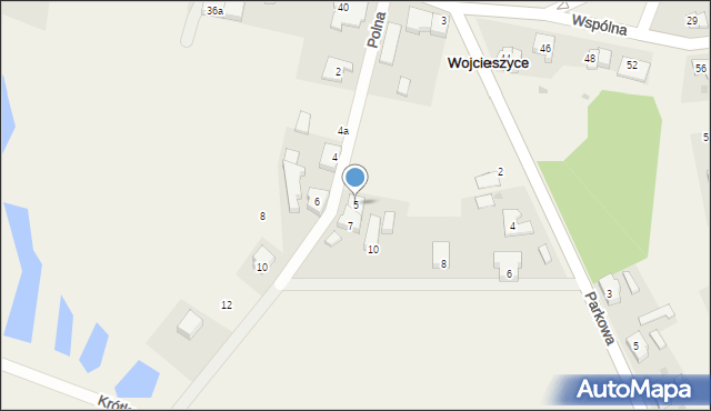 Wojcieszyce, Polna, 5, mapa Wojcieszyce