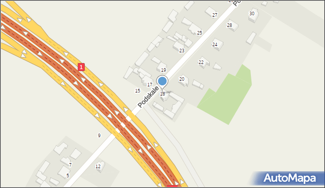 Wojkowice Kościelne, Podskale, 18, mapa Wojkowice Kościelne