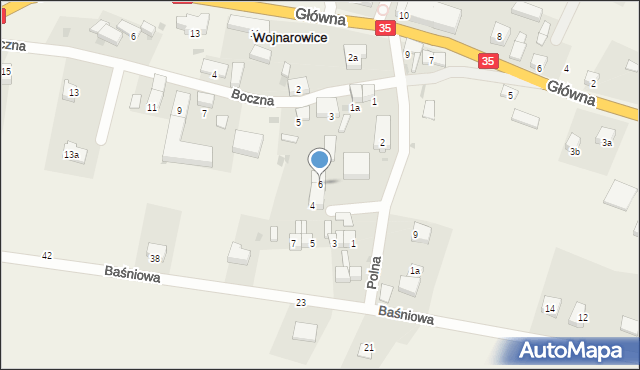 Wojnarowice, Polna, 6, mapa Wojnarowice