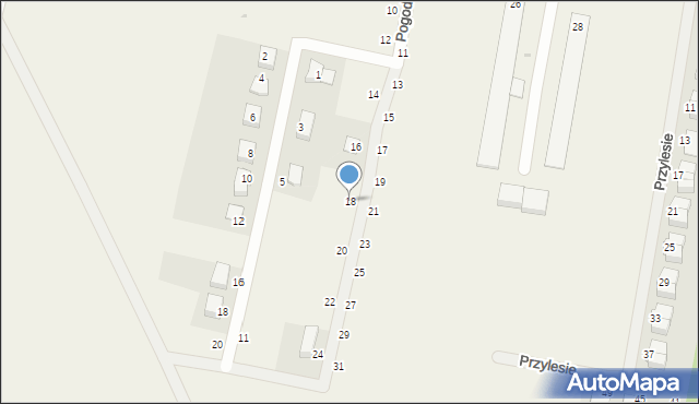 Wojnowice, Pogodna, 18, mapa Wojnowice