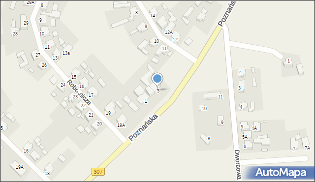 Wojnowice, Poznańska, 3, mapa Wojnowice