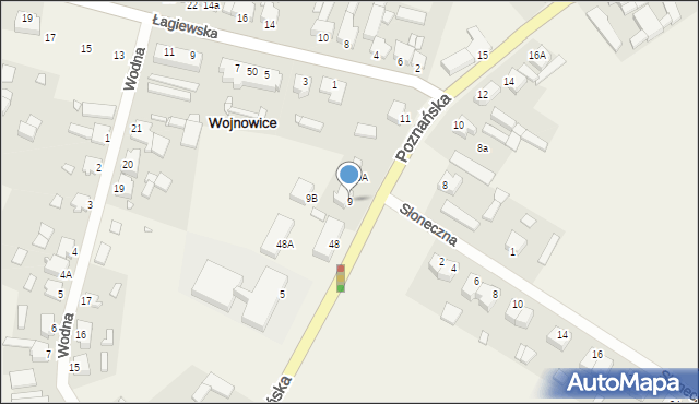 Wojnowice, Poznańska, 9, mapa Wojnowice