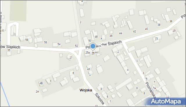 Wojska, Powstańców Śląskich, 25, mapa Wojska