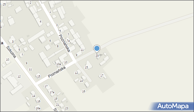 Wojska, Poznańska, 13, mapa Wojska