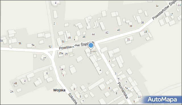 Wojska, Poznańska, 2, mapa Wojska