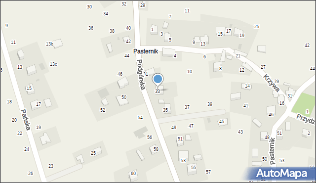 Wola Filipowska, Podgórska, 33, mapa Wola Filipowska