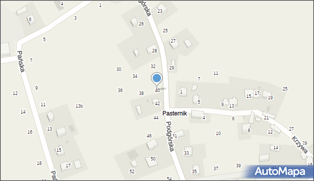 Wola Filipowska, Podgórska, 40, mapa Wola Filipowska