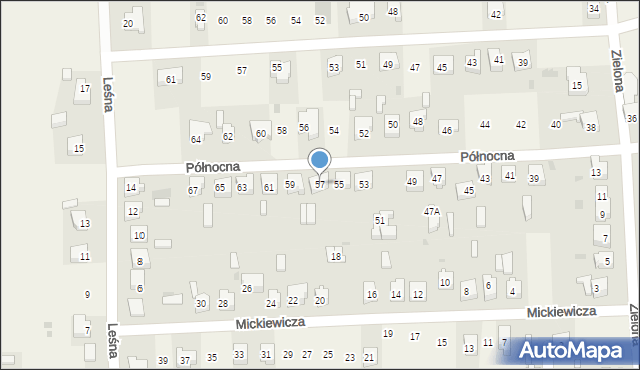 Wola Krzysztoporska, Północna, 57, mapa Wola Krzysztoporska