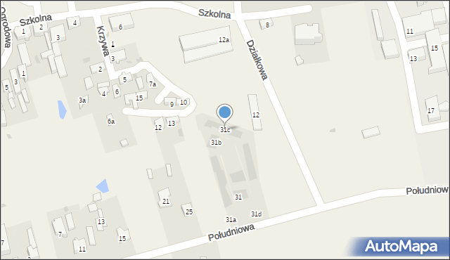 Wola Krzysztoporska, Południowa, 31c, mapa Wola Krzysztoporska