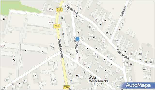 Wola Moszczenicka, Południowa, 2, mapa Wola Moszczenicka