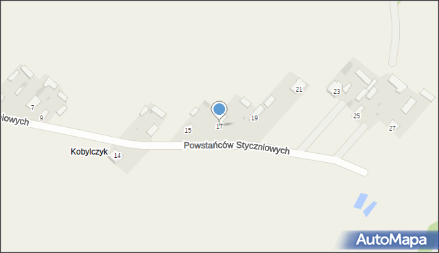 Wola Okrzejska, Powstańców Styczniowych, 17, mapa Wola Okrzejska