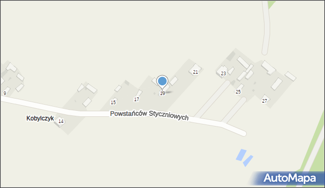 Wola Okrzejska, Powstańców Styczniowych, 19, mapa Wola Okrzejska