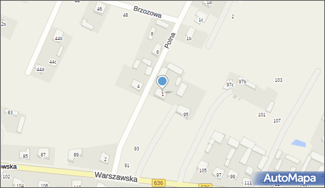 Wola Rasztowska, Polna, 1, mapa Wola Rasztowska