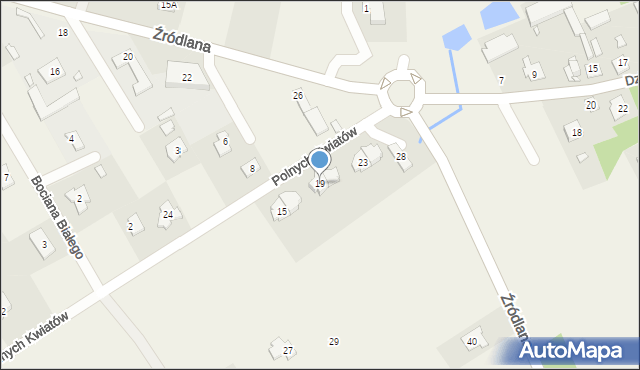 Wólka Kozodawska, Polnych Kwiatów, 19, mapa Wólka Kozodawska