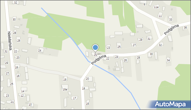 Wólka Zychowa, Podgórna, 21, mapa Wólka Zychowa