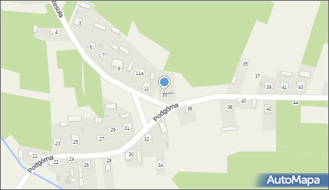 Wólka Zychowa, Podgórna, 33, mapa Wólka Zychowa