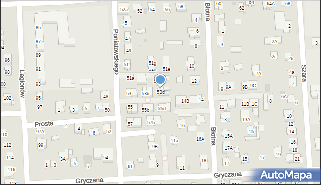 Wołomin, Poniatowskiego, 53d, mapa Wołomin