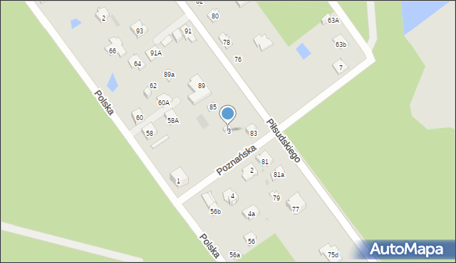 Wołomin, Poznańska, 3, mapa Wołomin