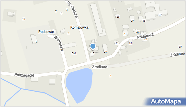 Wołowice, Podedwór, 15, mapa Wołowice