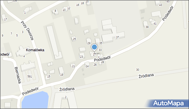 Wołowice, Podedwór, 27, mapa Wołowice