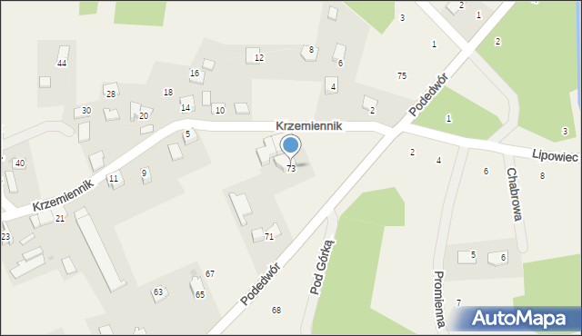 Wołowice, Podedwór, 73, mapa Wołowice