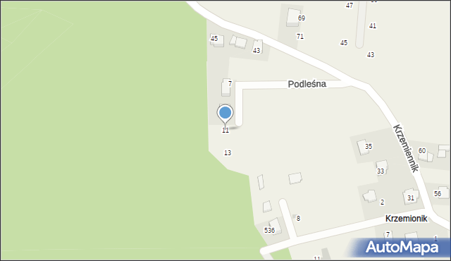 Wołowice, Podleśna, 11, mapa Wołowice