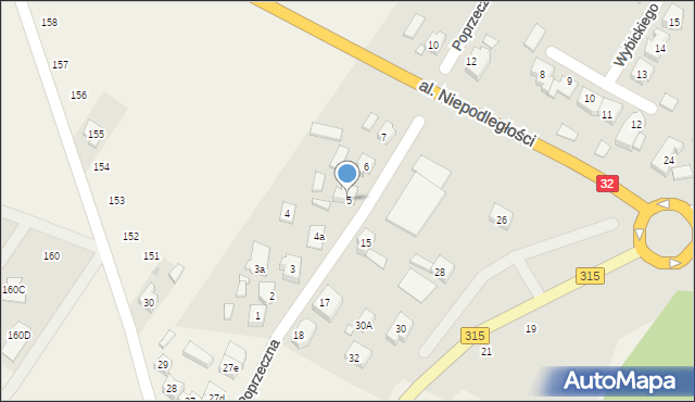 Wolsztyn, Poprzeczna, 5, mapa Wolsztyn