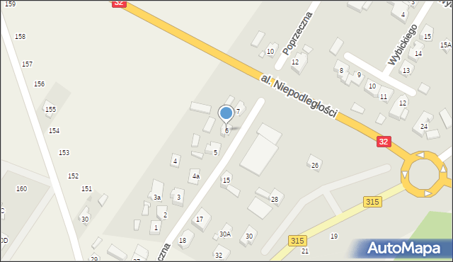 Wolsztyn, Poprzeczna, 6, mapa Wolsztyn