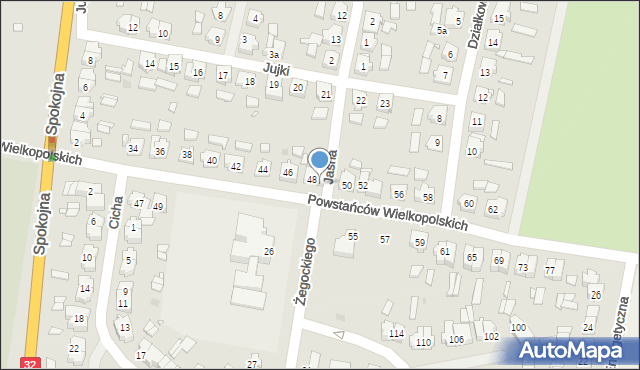 Wolsztyn, Powstańców Wielkopolskich, 48A, mapa Wolsztyn