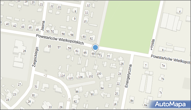 Wolsztyn, Powstańców Wielkopolskich, 71, mapa Wolsztyn
