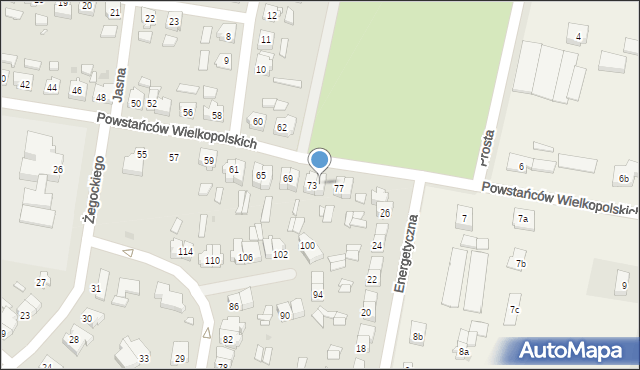 Wolsztyn, Powstańców Wielkopolskich, 75, mapa Wolsztyn