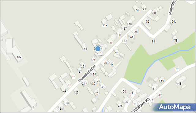 Woźniki, Powstańców, 25, mapa Woźniki