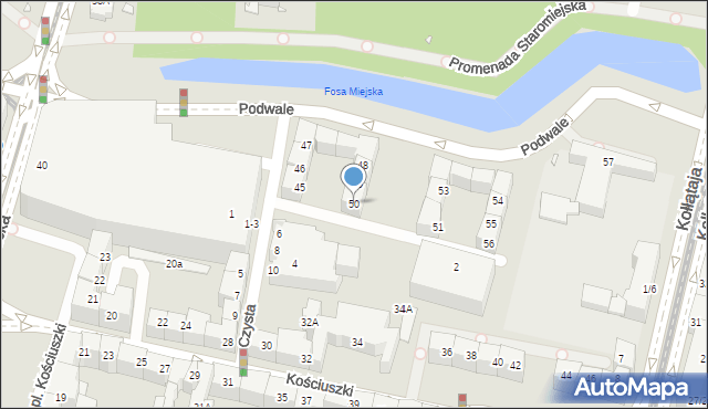 Wrocław, Podwale, 50, mapa Wrocławia