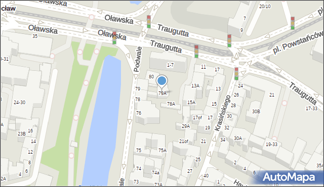 Wrocław, Podwale, 79A, mapa Wrocławia