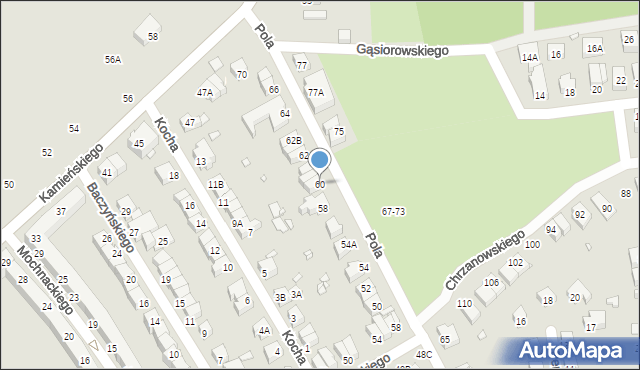 Wrocław, Pola Wincentego, 60, mapa Wrocławia