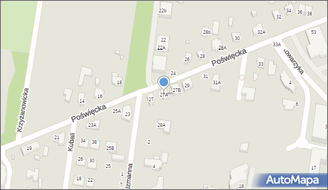 Wrocław, Poświęcka, 27A, mapa Wrocławia