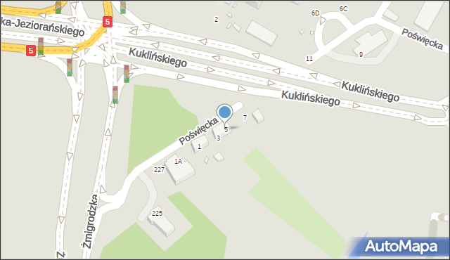 Wrocław, Poświęcka, 5, mapa Wrocławia