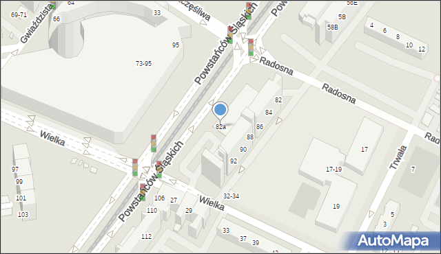 Wrocław, Powstańców Śląskich, 82a, mapa Wrocławia