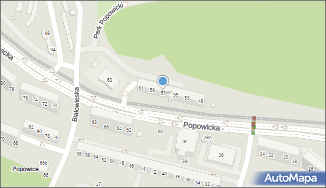 Wrocław, Popowicka, 57, mapa Wrocławia